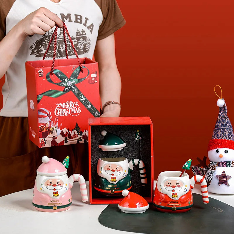 Christmas Ceramic Mugs Gifts Box Set